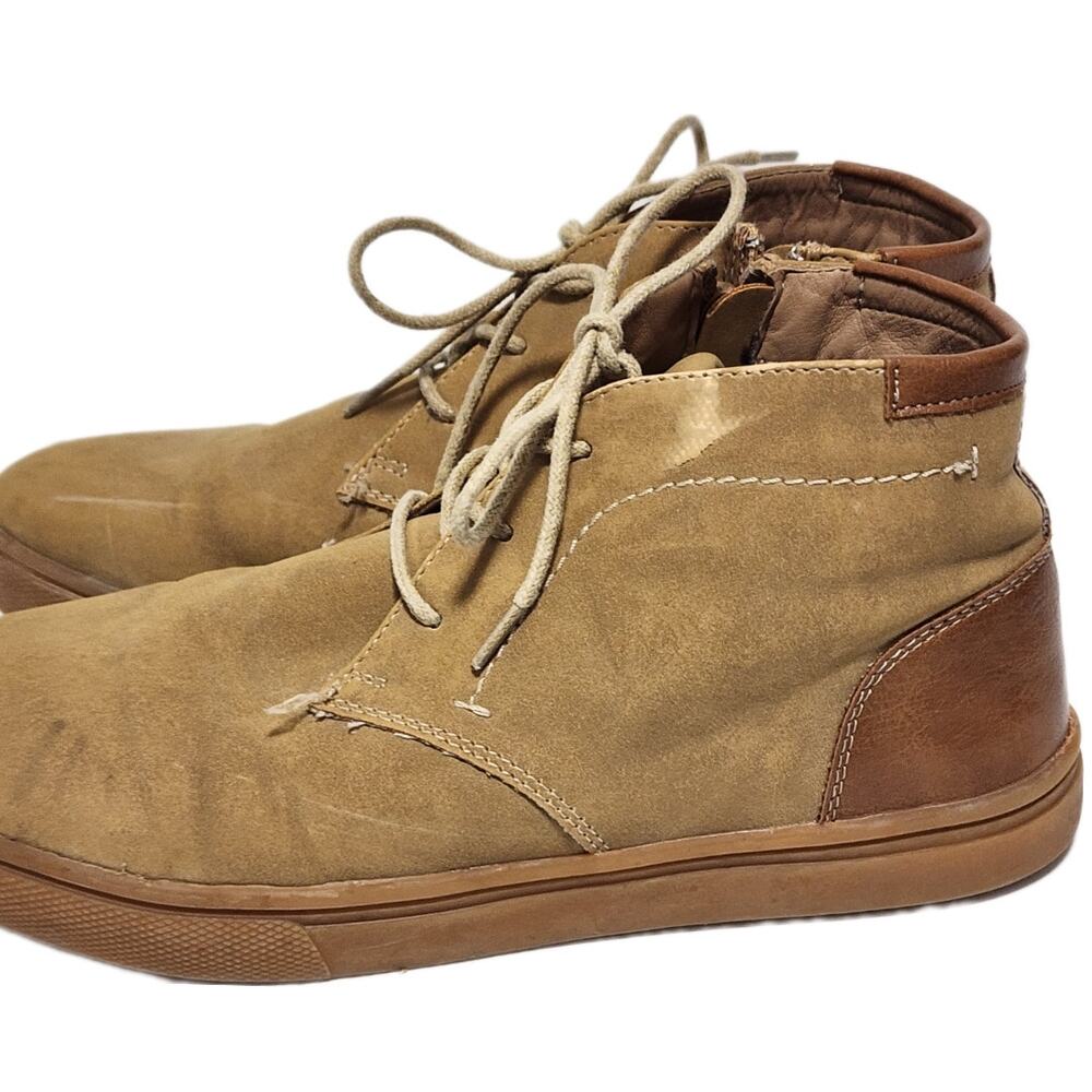 Steve Madden Suede Boots Kids 5 Brown Lace Up Zippered Side Casual Classiccore